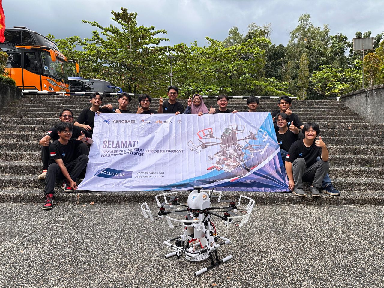 The AeroBASE team competing at KRTI 2025, advancing to the quarterfinals